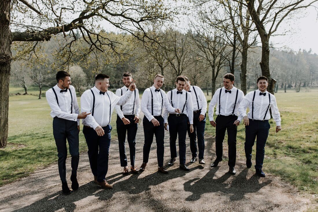 Photo of a groom and the best men at East Horton.